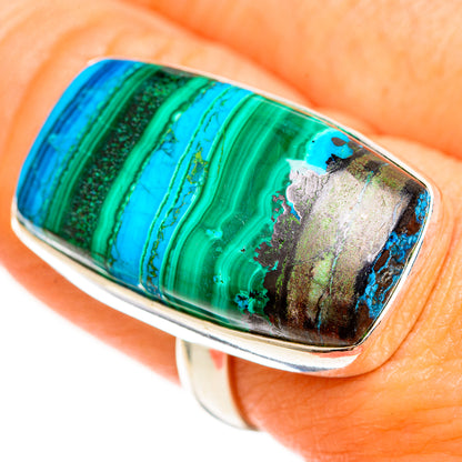 Malachite In Chrysocolla Rings handcrafted by Ana Silver Co - RING112396