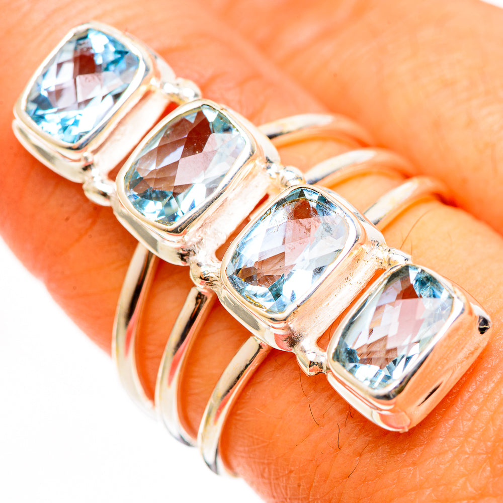 Blue Topaz Rings handcrafted by Ana Silver Co - RING112398