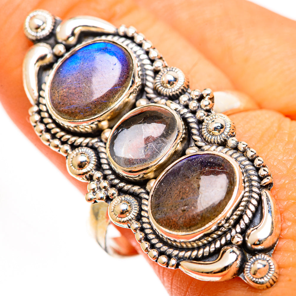 Labradorite Rings handcrafted by Ana Silver Co - RING112401