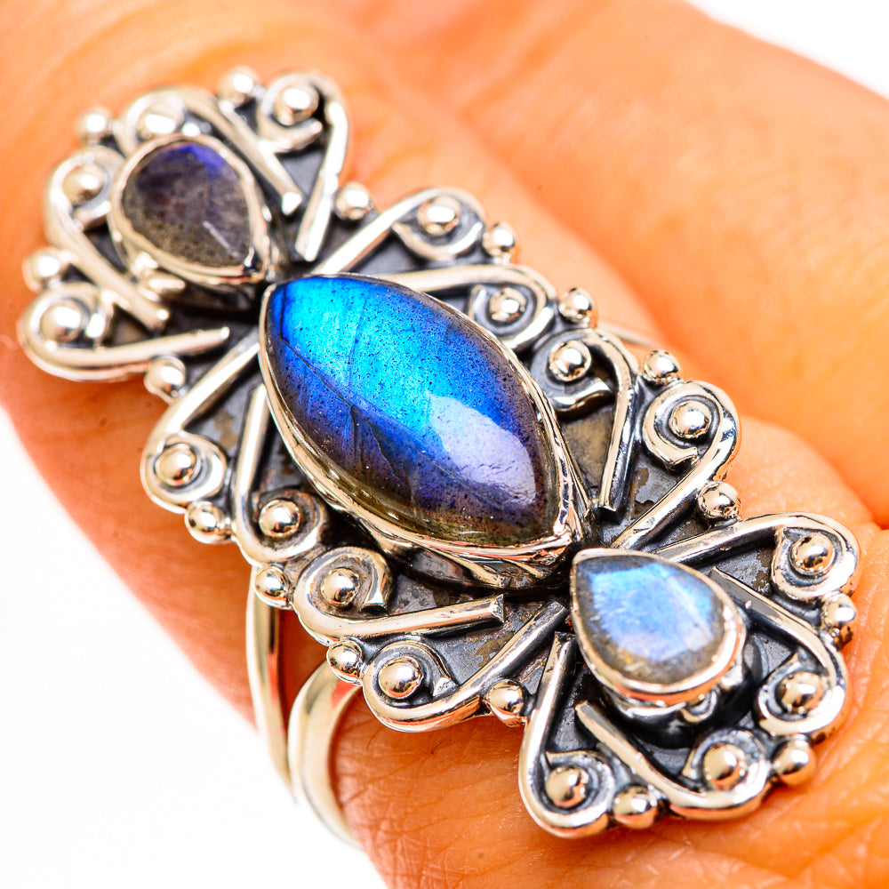 Labradorite Rings handcrafted by Ana Silver Co - RING112404