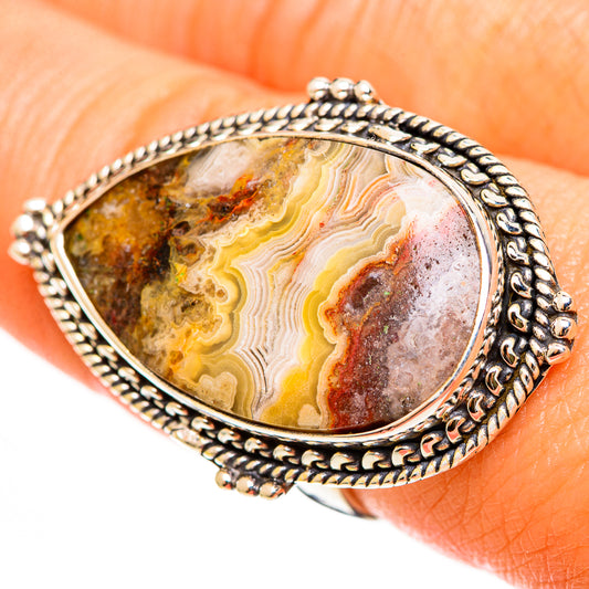 Laguna Lace Agate Rings handcrafted by Ana Silver Co - RING112412