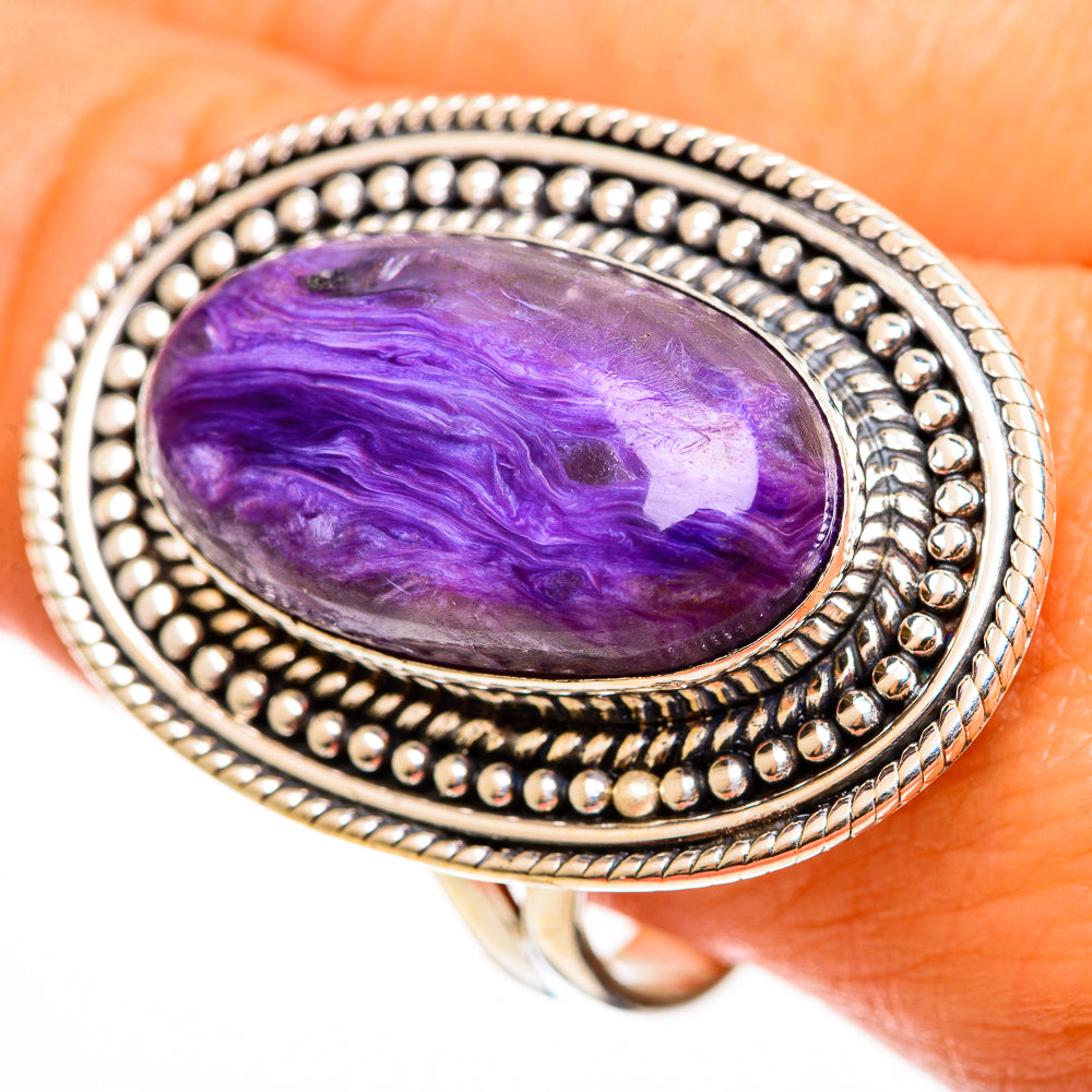 Charoite Rings handcrafted by Ana Silver Co - RING112422