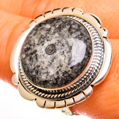 Moroccan Goniatite Fossil Rings handcrafted by Ana Silver Co - RING112432