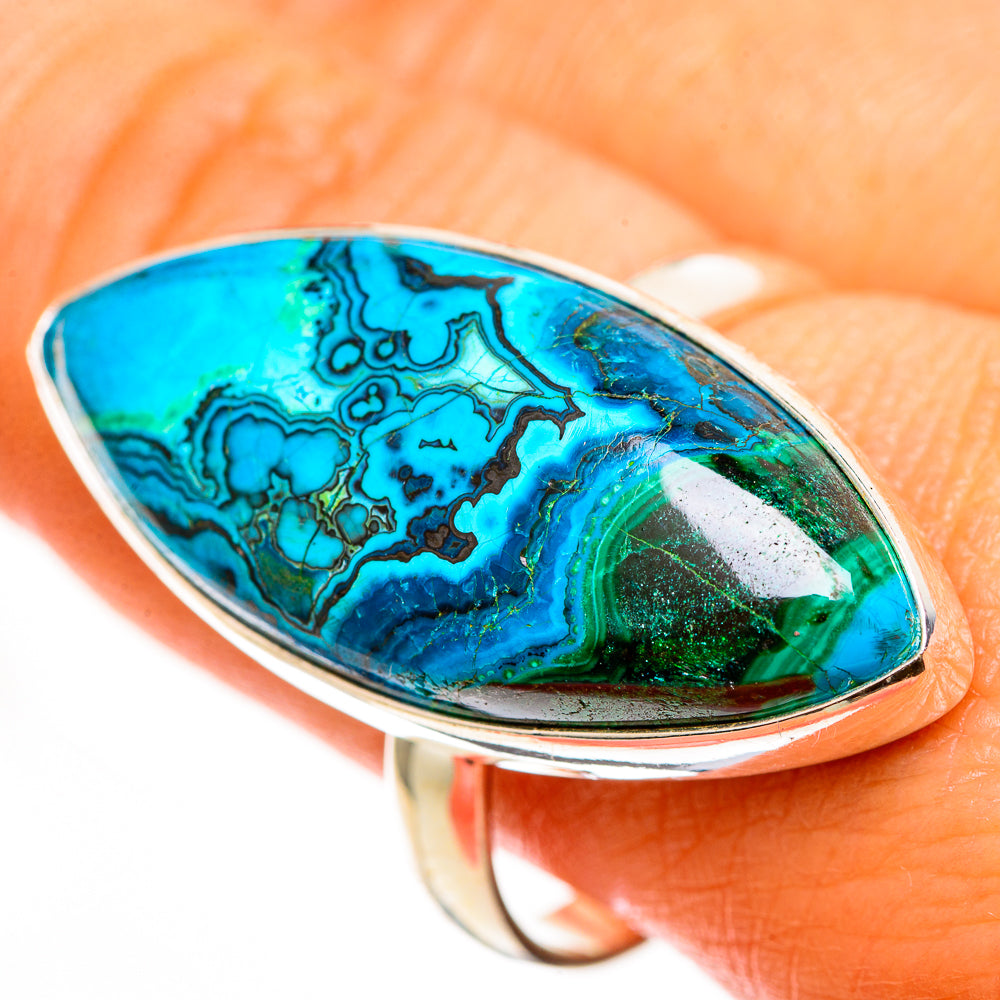 Malachite In Chrysocolla Rings handcrafted by Ana Silver Co - RING112437