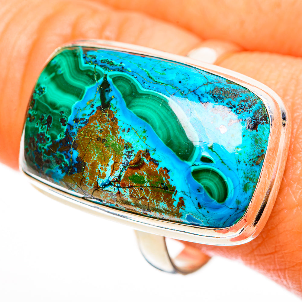 Malachite In Chrysocolla Rings handcrafted by Ana Silver Co - RING112440