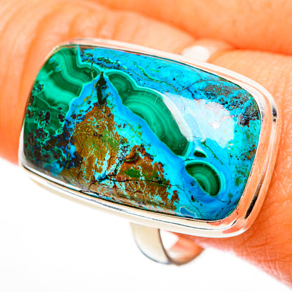 Malachite In Chrysocolla Rings handcrafted by Ana Silver Co - RING112440
