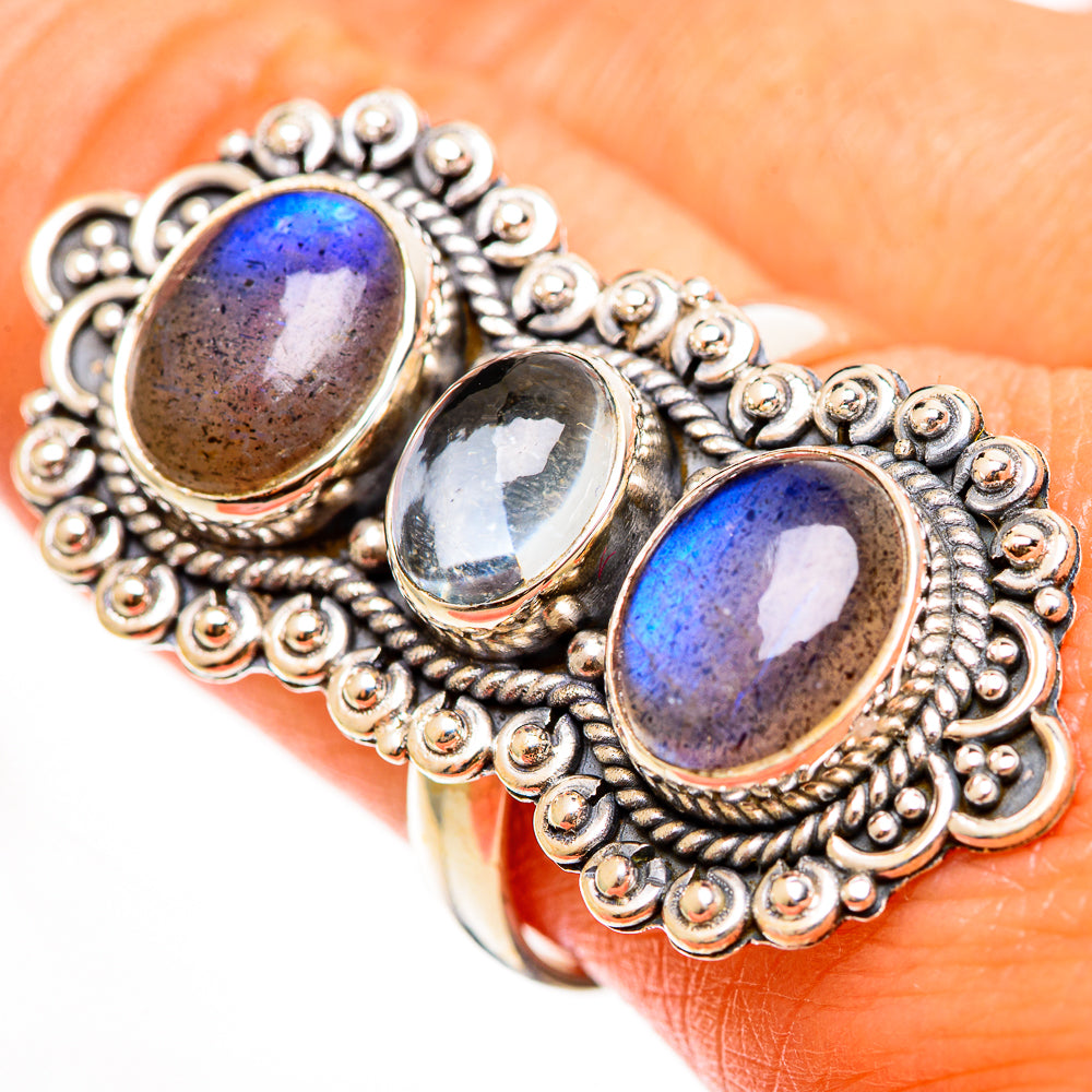 Labradorite Rings handcrafted by Ana Silver Co - RING112442