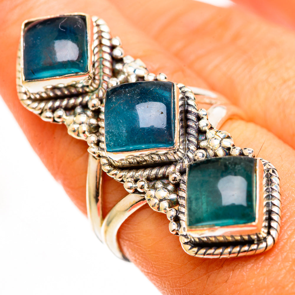 Blue Fluorite Rings handcrafted by Ana Silver Co - RING112446