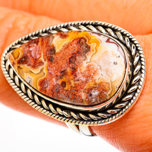 Crazy Lace Agate Rings handcrafted by Ana Silver Co - RING112456