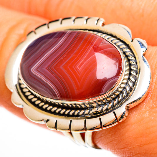 Red Botswana Agate Rings handcrafted by Ana Silver Co - RING112459