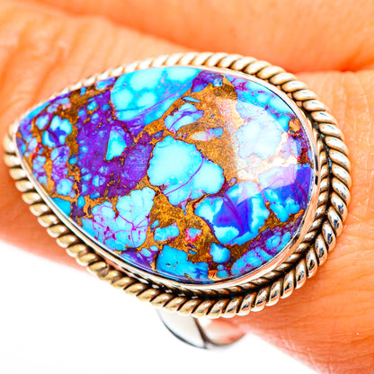 Purple Copper Composite Turquoise Rings handcrafted by Ana Silver Co - RING112473