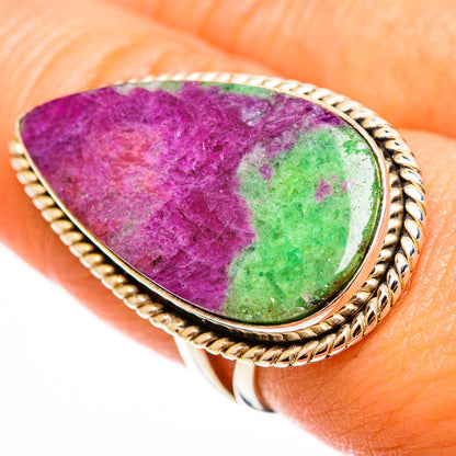 Ruby Zoisite Rings handcrafted by Ana Silver Co - RING112482