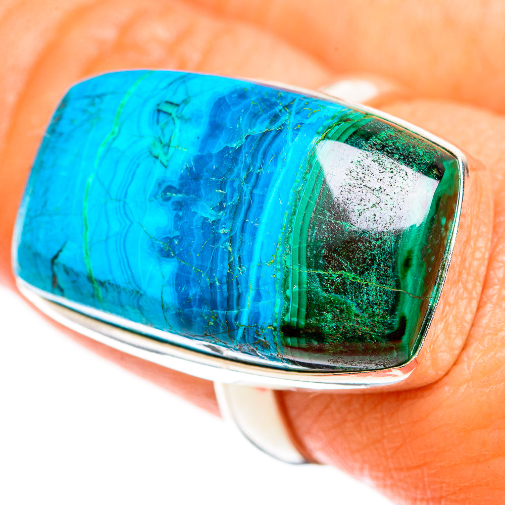 Malachite In Chrysocolla Rings handcrafted by Ana Silver Co - RING112484