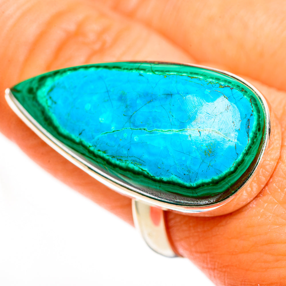 Malachite In Chrysocolla Rings handcrafted by Ana Silver Co - RING112485