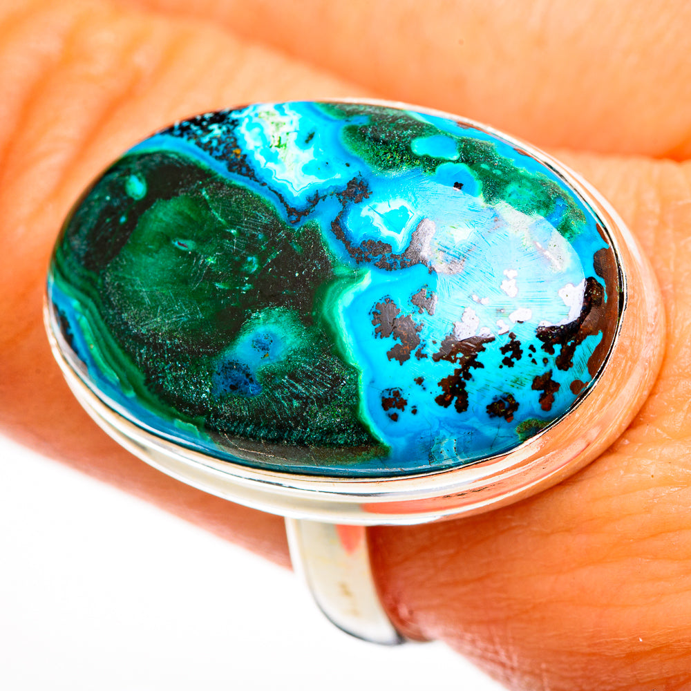 Malachite In Chrysocolla Rings handcrafted by Ana Silver Co - RING112487
