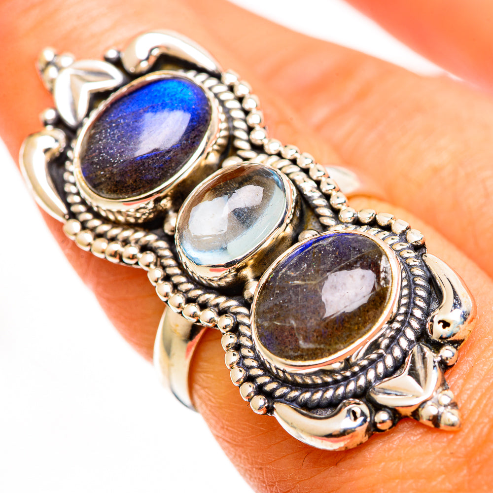 Labradorite Rings handcrafted by Ana Silver Co - RING112490