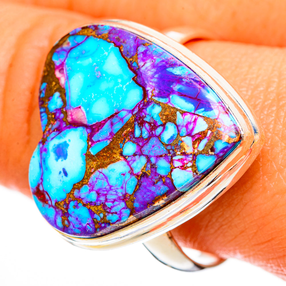 Purple Copper Composite Turquoise Rings handcrafted by Ana Silver Co - RING112513