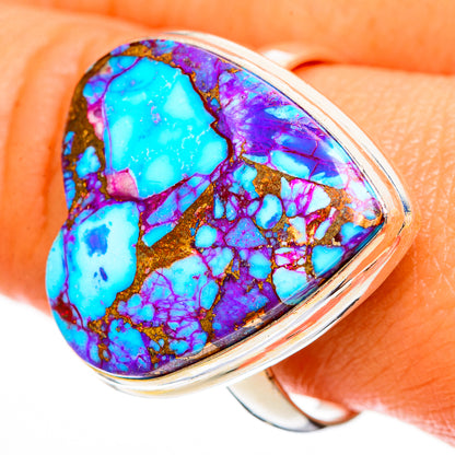 Purple Copper Composite Turquoise Rings handcrafted by Ana Silver Co - RING112513