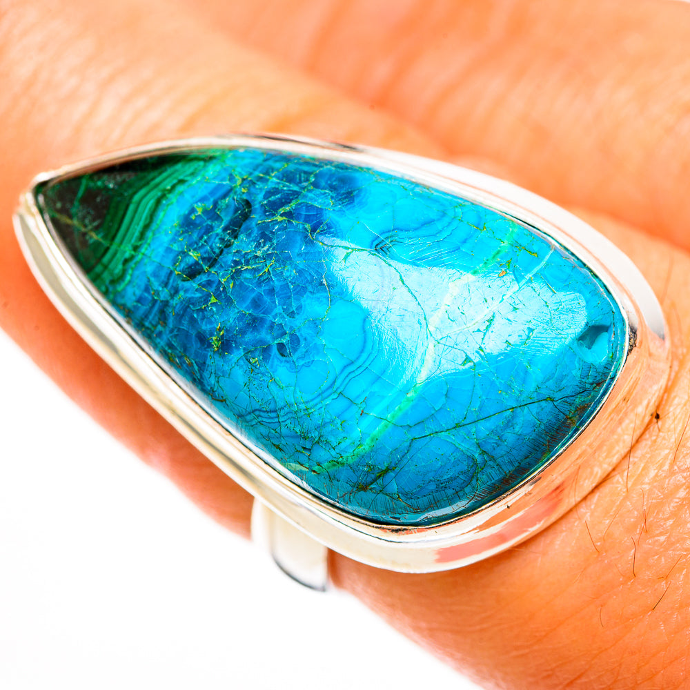Malachite In Chrysocolla Rings handcrafted by Ana Silver Co - RING112520