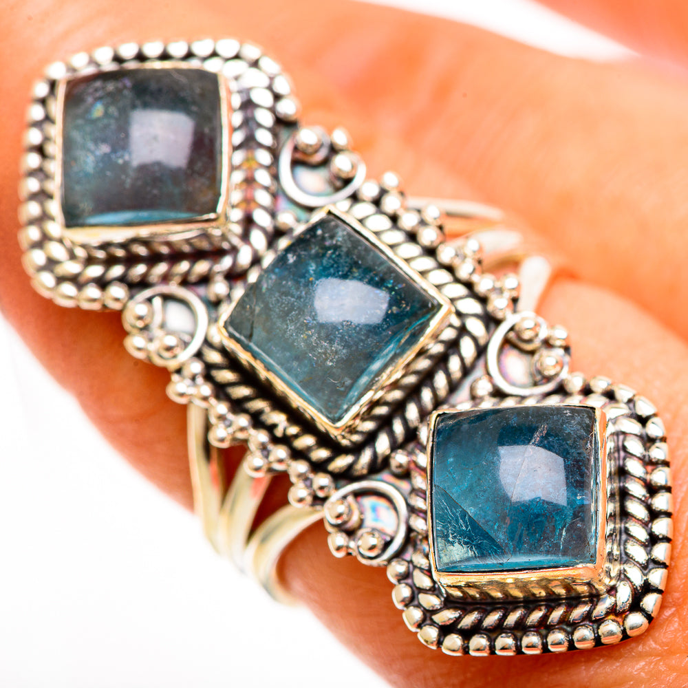 Blue Fluorite Rings handcrafted by Ana Silver Co - RING112523