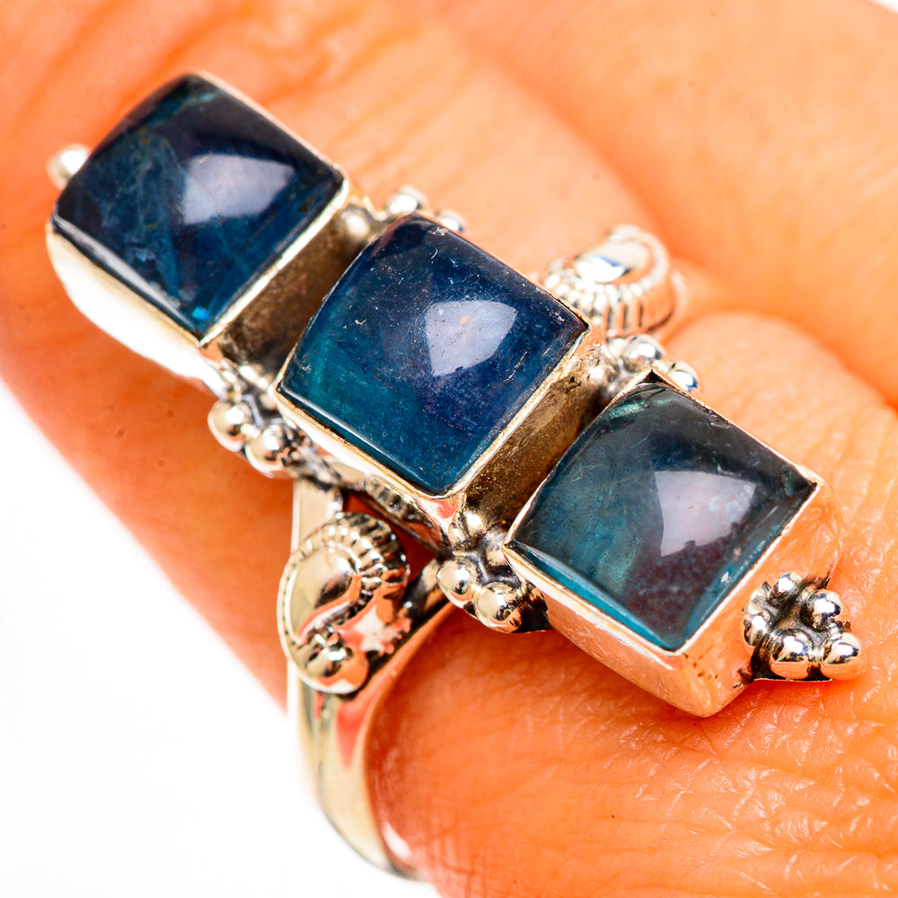 Blue Fluorite Rings handcrafted by Ana Silver Co - RING112527