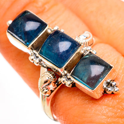 Blue Fluorite Rings handcrafted by Ana Silver Co - RING112527