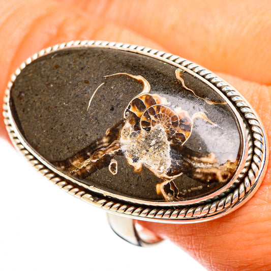 Turritella Agate Rings handcrafted by Ana Silver Co - RING112535