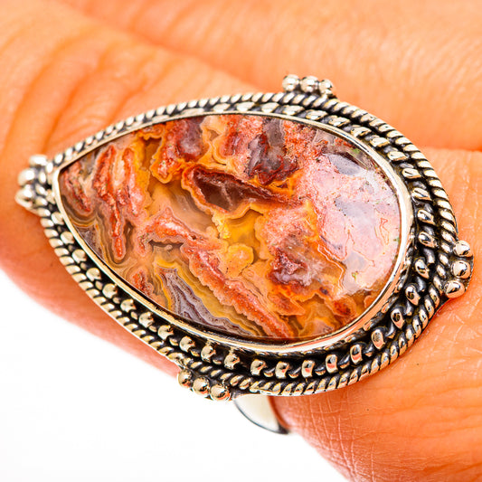 Crazy Lace Agate Rings handcrafted by Ana Silver Co - RING112539