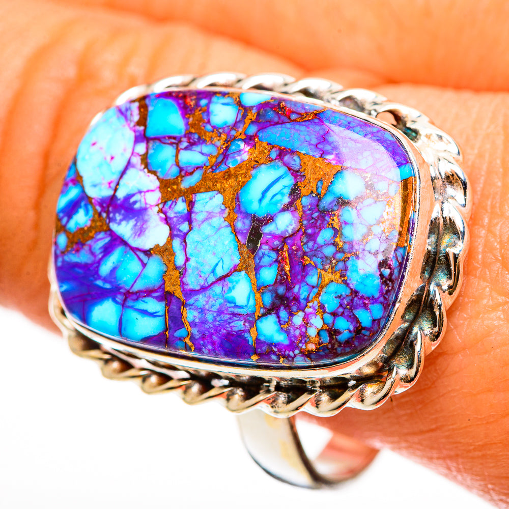 Purple Copper Composite Turquoise Rings handcrafted by Ana Silver Co - RING112545