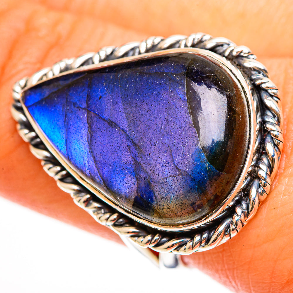 Labradorite Rings handcrafted by Ana Silver Co - RING112549