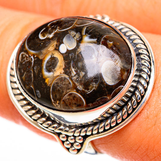 Turritella Agate Rings handcrafted by Ana Silver Co - RING112560