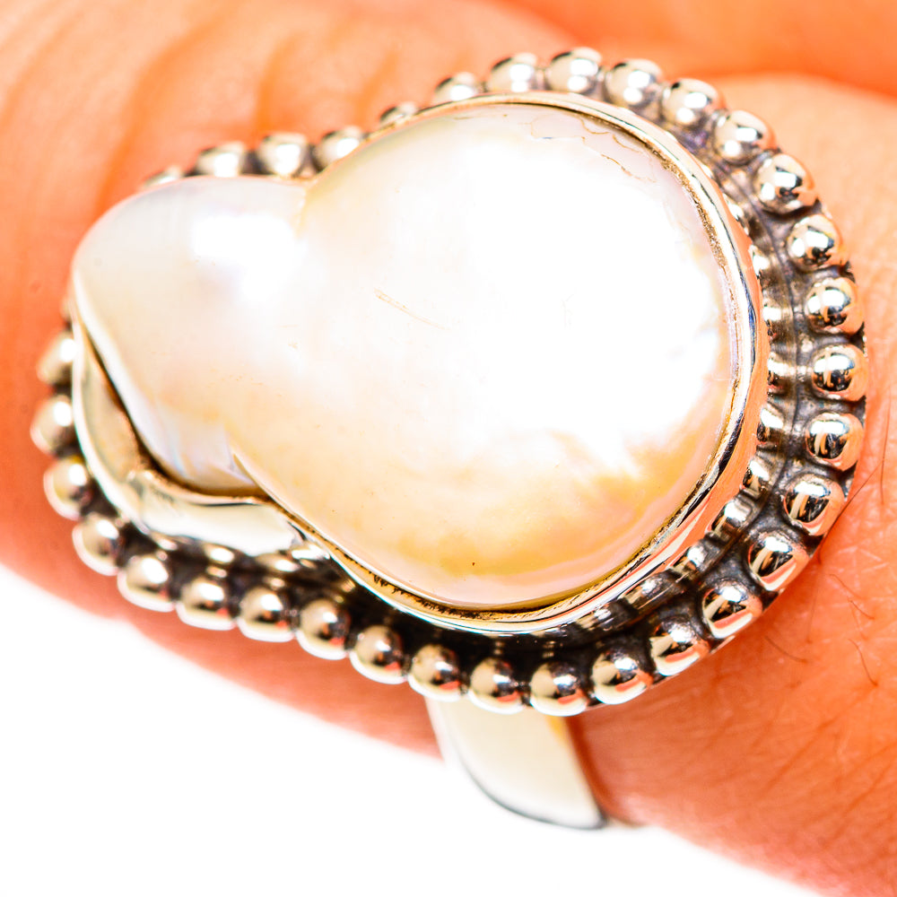 Mother Of Pearl Rings handcrafted by Ana Silver Co - RING112579