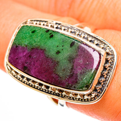 Ruby Zoisite Rings handcrafted by Ana Silver Co - RING112582