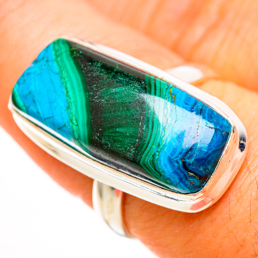 Malachite In Chrysocolla Rings handcrafted by Ana Silver Co - RING112583