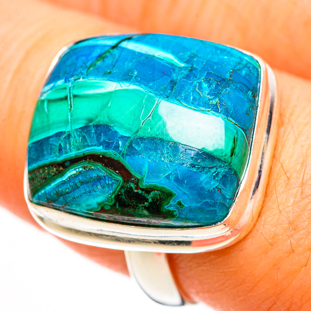 Malachite In Chrysocolla Rings handcrafted by Ana Silver Co - RING112584