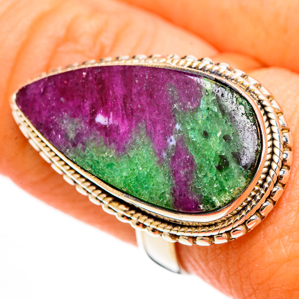 Ruby Zoisite Rings handcrafted by Ana Silver Co - RING112585
