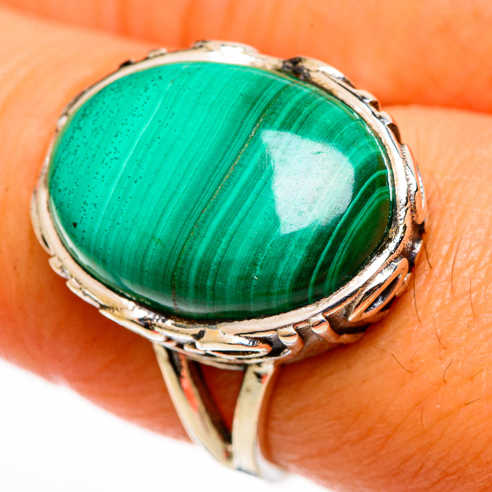 Malachite In Chrysocolla Rings handcrafted by Ana Silver Co - RING112595