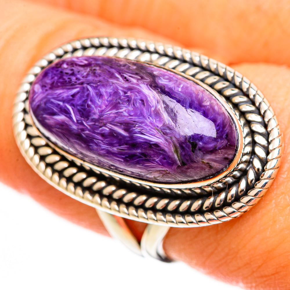 Charoite Rings handcrafted by Ana Silver Co - RING112606