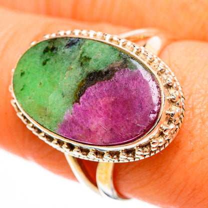 Ruby Zoisite Rings handcrafted by Ana Silver Co - RING112615