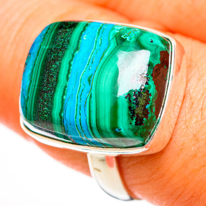 Malachite In Chrysocolla Rings handcrafted by Ana Silver Co - RING112617