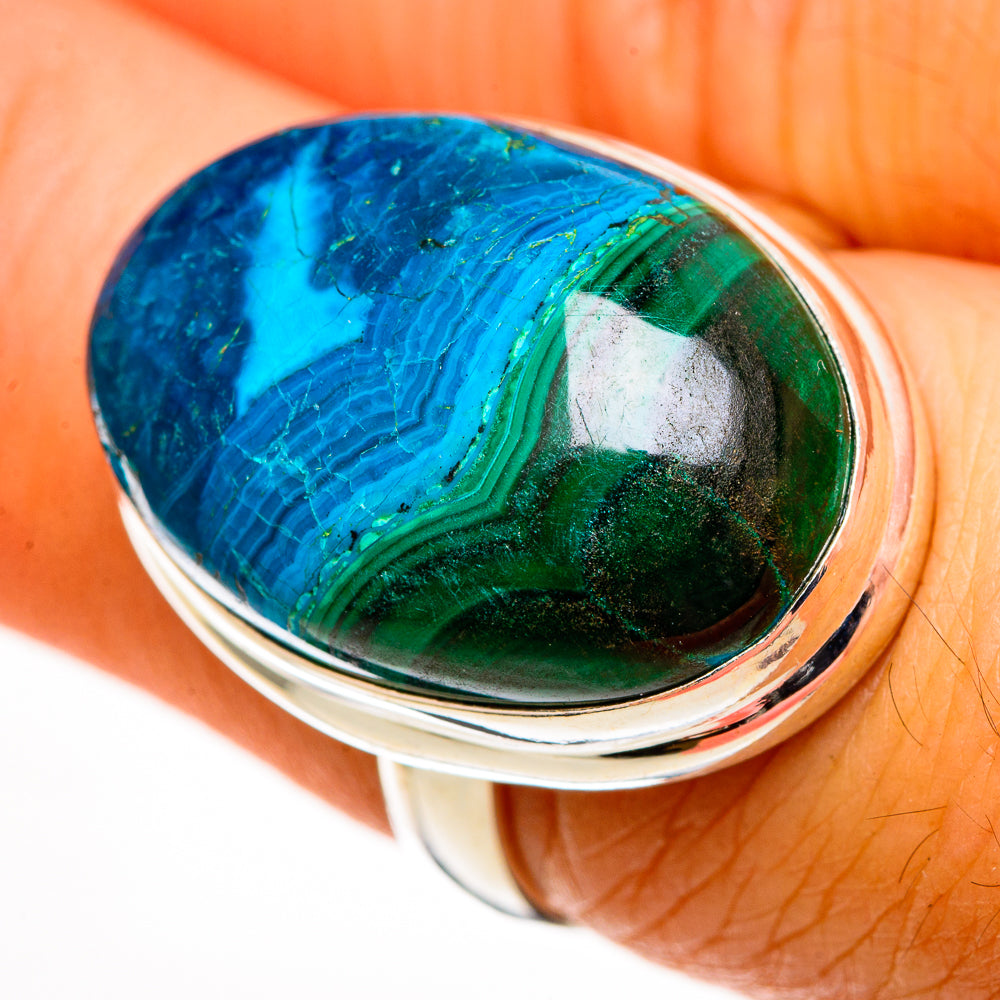 Malachite In Chrysocolla Rings handcrafted by Ana Silver Co - RING112618