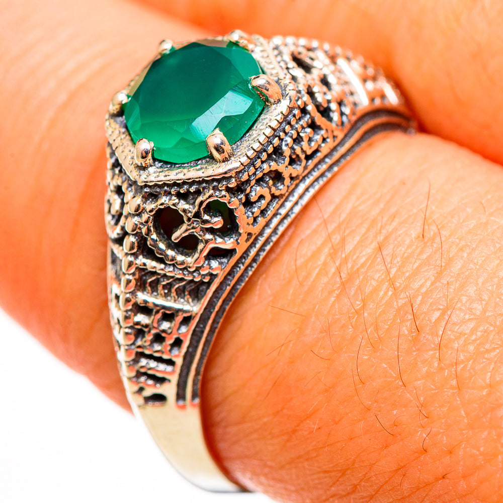 Green Onyx Rings handcrafted by Ana Silver Co - RING112626