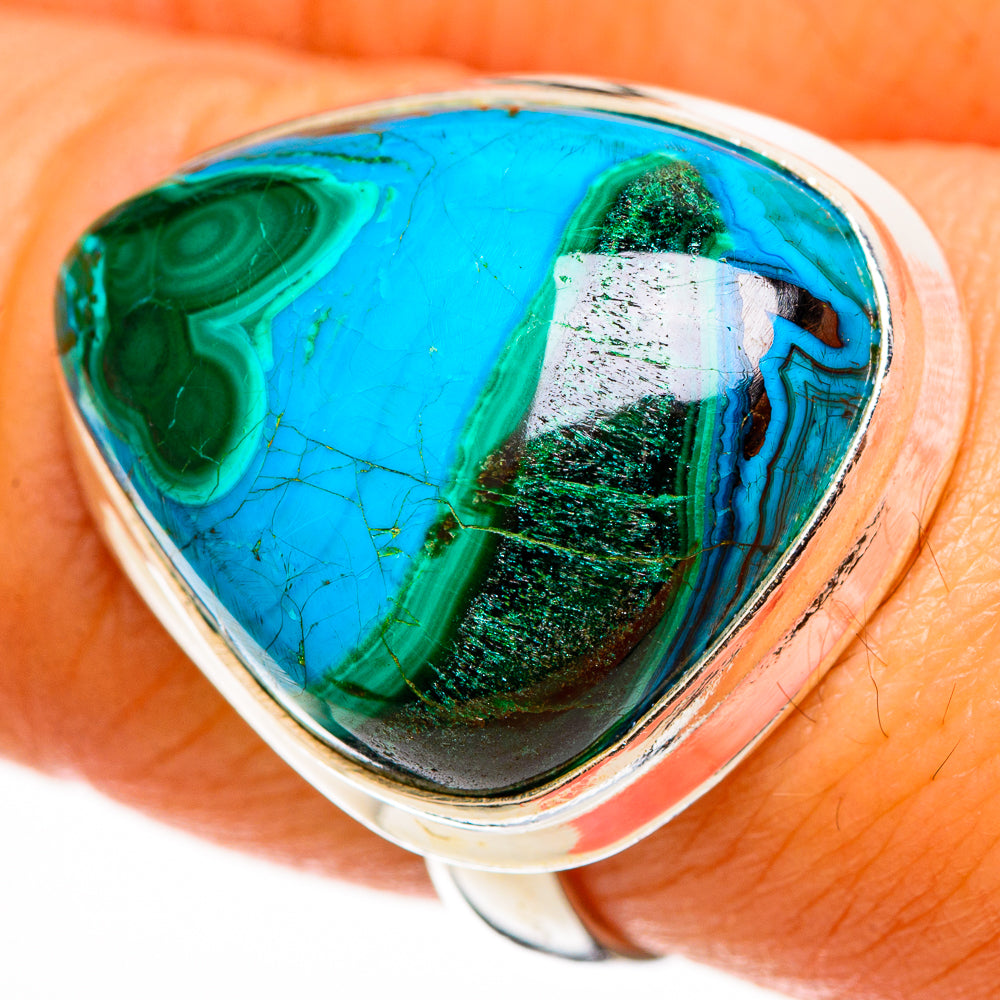 Malachite In Chrysocolla Rings handcrafted by Ana Silver Co - RING112648