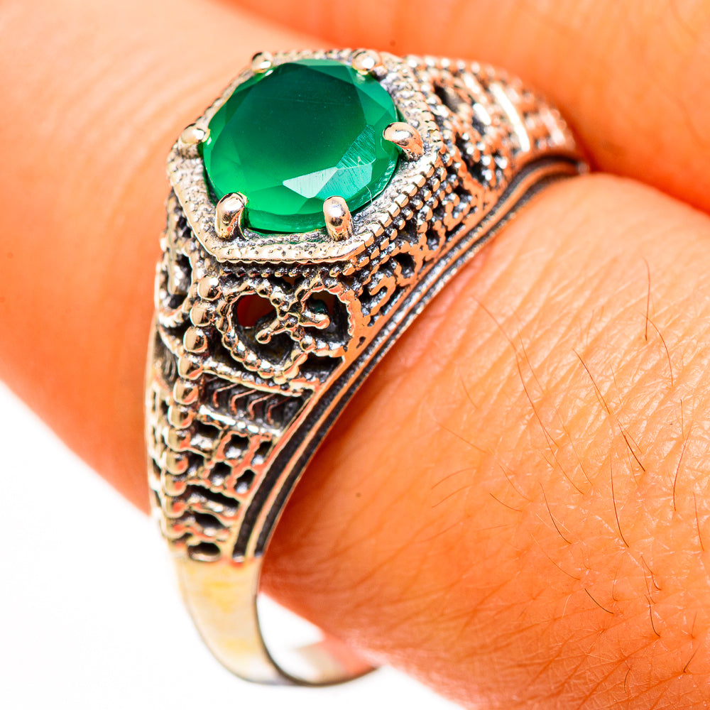 Green Onyx Rings handcrafted by Ana Silver Co - RING112661