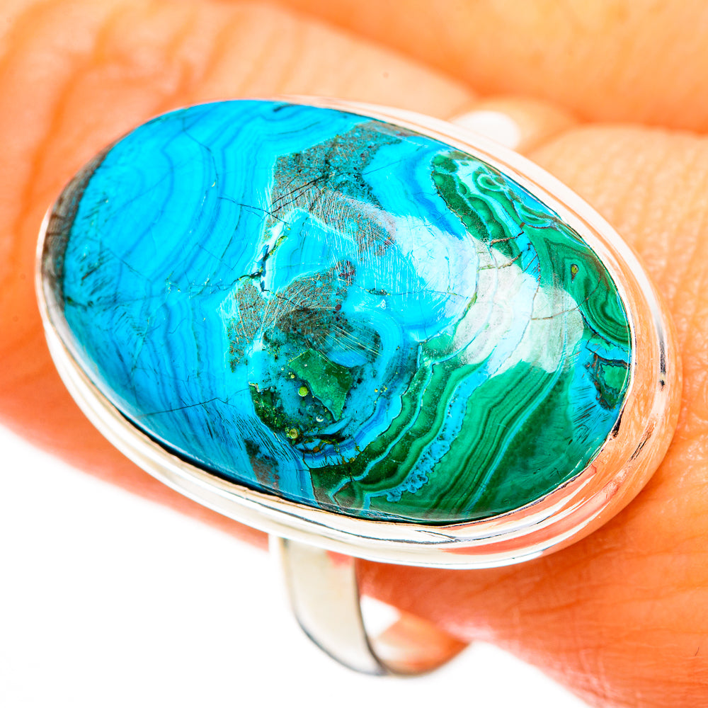 Malachite In Chrysocolla Rings handcrafted by Ana Silver Co - RING112681