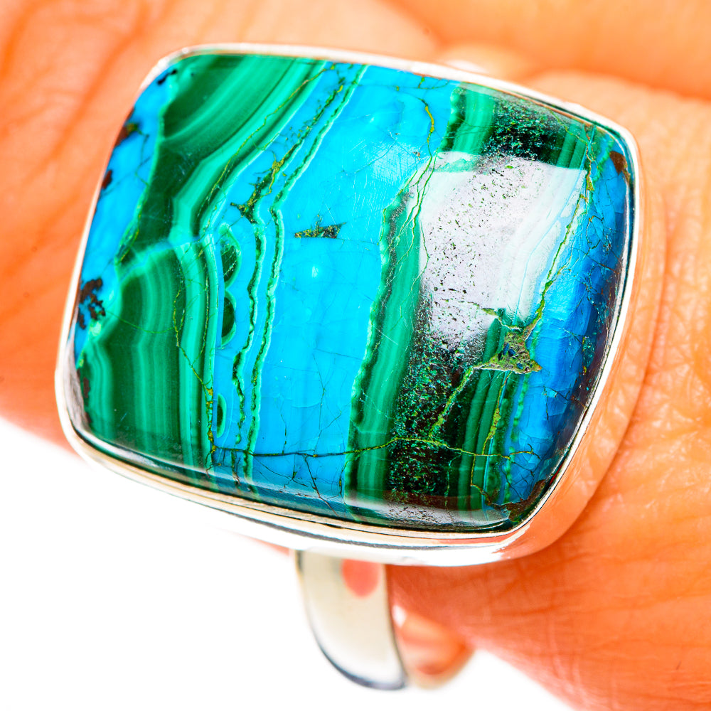 Malachite In Chrysocolla Rings handcrafted by Ana Silver Co - RING112682
