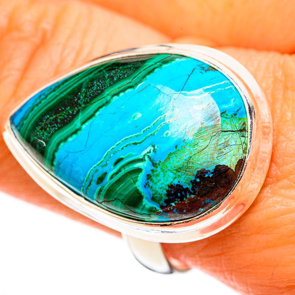 Malachite In Chrysocolla Rings handcrafted by Ana Silver Co - RING112684