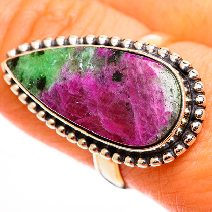 Ruby Zoisite Rings handcrafted by Ana Silver Co - RING112685