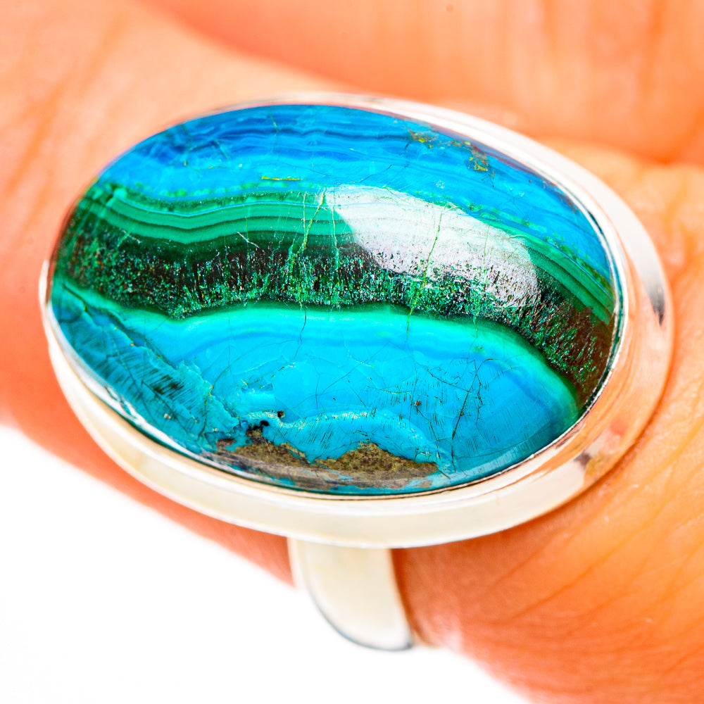 Malachite In Chrysocolla Rings handcrafted by Ana Silver Co - RING112686