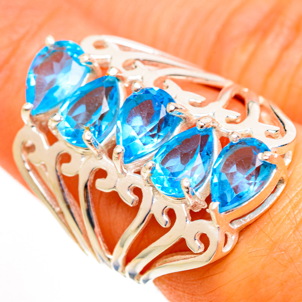 Blue Topaz Rings handcrafted by Ana Silver Co - RING112690